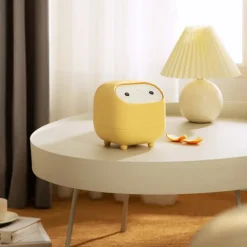 Online Liten Skrivbords Papperskorg med Lock för Skrivbord Söta Mini Soptunnor Grön Trycklock Avfallskorg