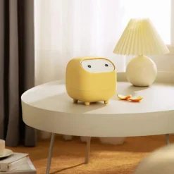 Hot Liten Skrivbords Papperskorg med Lock för Skrivbord Söta Mini Soptunnor Grön Trycklock Avfallskorg