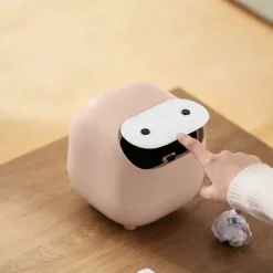 Hot Liten Skrivbords Papperskorg med Lock för Skrivbord Söta Mini Soptunnor Grön Trycklock Avfallskorg