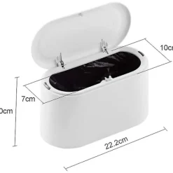 Sale Liten skrivbordspapperskorg med knapplock för kontor, badrum, kök och sovrum