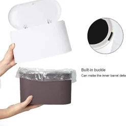 Sale Liten skrivbordspapperskorg med knapplock för kontor, badrum, kök och sovrum