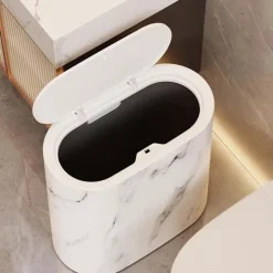 Clearance Liten soptunna med lock | Soptunna med lock lämplig för sovsal, sovrum, toalett, tvättstuga inomhus