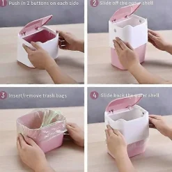 Online Liten soptunna, portabel mini soptunna, snäpplock