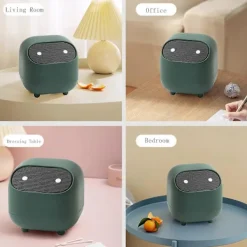 Sale HAPPYSHOP Liten soptunna, söt ninja skrivbordssoptunna med lock, soptunna för hem, kontor (grön soptunna)