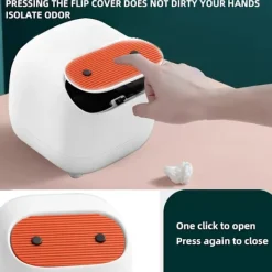 Online Liten (Vit) Ninja Tryck Soptunna med Lock för Kontor, Sovrum