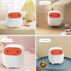 Online Liten (Vit) Ninja Tryck Soptunna med Lock för Kontor, Sovrum