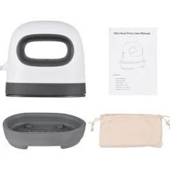 Clearance Liten värmeöverföringsmaskin 3 växlar Temperatur Bärbar Miniatyr Värmeöverföringsjärnpress för Kläder Hattar Väskor 250W