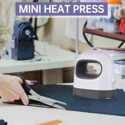 Clearance Liten värmeöverföringsmaskin 3 växlar Temperatur Bärbar Miniatyr Värmeöverföringsjärnpress för Kläder Hattar Väskor 250W