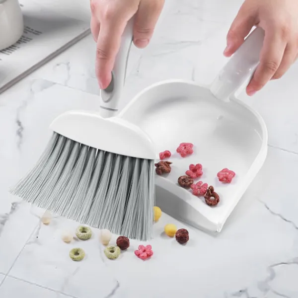 Hot Litet sopskyffel- och borstset, mini kvast- och sopskyffelset, liten manuell kvast- och borstkombination med tänder, lämplig för hushållsstädning