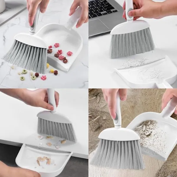Hot Litet sopskyffel- och borstset, mini kvast- och sopskyffelset, liten manuell kvast- och borstkombination med tänder, lämplig för hushållsstädning
