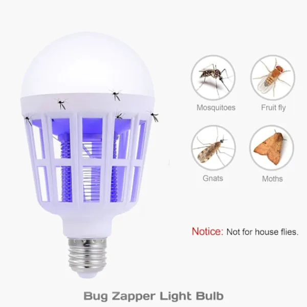 Clearance Ljuskälla Bulk 2 i 1 Elektronisk Myggdödarlampa LED-ljus för Fruktflugor Flugor Insekter Myggkontroll, Lämplig 9W