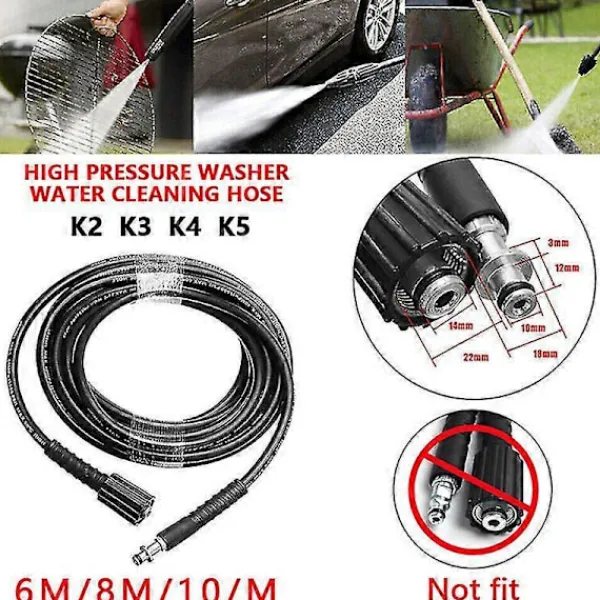 Outlet Lämplig för Kärcher K2 K3 K4 K5 6M / 8M / 10M högtryckstvättslang sprutslang 8M