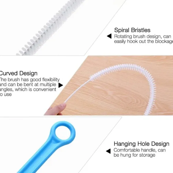 Sale Lång rörborste, 2-pack 71 cm avloppsrör rengöringsborste, avlopp C{REN}