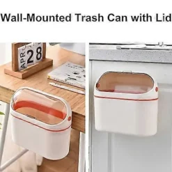 Online Luddbehållare, Mini Skrivbords Papperskorg med Lock för Kontorsbänk, Monterbar Liten Papperskorg för Husbil, Sovsal, Frys, Tvättstuga (Orange) 19*20.5*10.2cm | Fyndiq