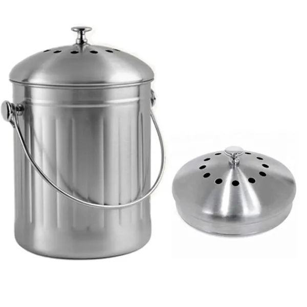 New Luktfri komposthink i rostfritt stål för kök - Kökskompost - FA-