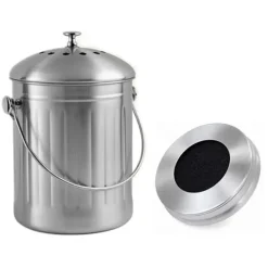 New Luktfri komposthink i rostfritt stål för kök - Kökskompost - FA-