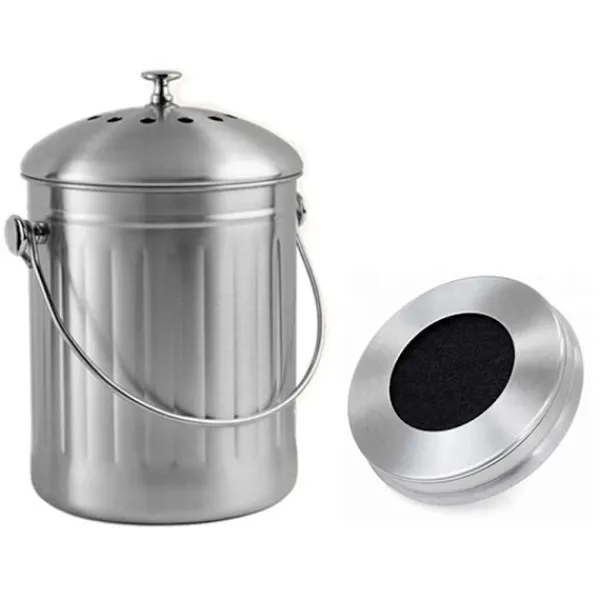 New Luktfri komposthink i rostfritt stål för kök - Kökskompost - FA-