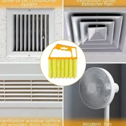 New Lyxiga PE Mikrofiber Tvättbara Fönsterrengöringsborstar, Smuts-/Dammtagare, Gardinrengörare, Ludd-fri Design Gul