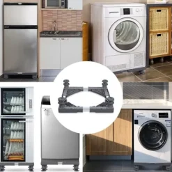 Outlet LZQ Tvättmaskinsställ Kylskåp för tvättmaskin och torktumlare, 4 fot utan hjul, belastning 200 kg