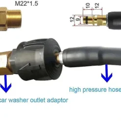 Hot M22 Adapter 14mm Högtryckstvätt Slangrör Snabbkoppling Konverterare