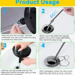 Discount (3m) Avloppsrensare för handfat, kök, badkar och dusch