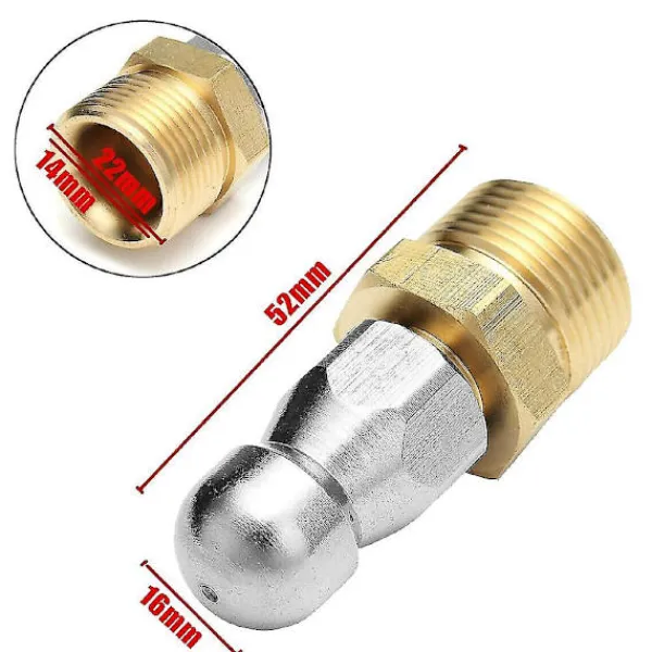 New M22 F14 Munstycke Högtryckstvätt Jetter Avlopp Avlopp Muddra Rengöringsmunstycke