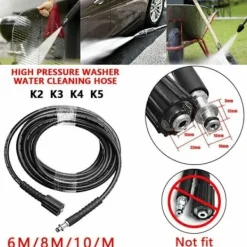 Hot 8M Grå Högtryckstvättslang, Passar Kärcher K2, K3, K4, K5 Modeller...