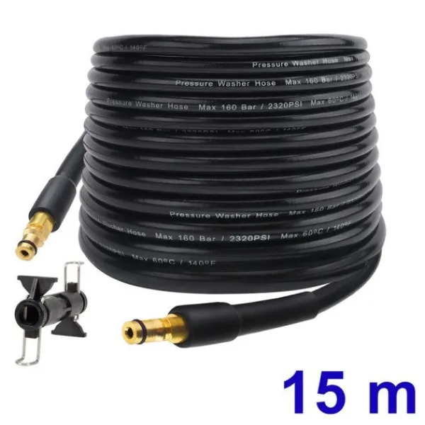 Hot Gardenio 10~15m Hög tryckstvätt slang rör sladd bil tvätt vatten rengöring förlängning slang vattenslang