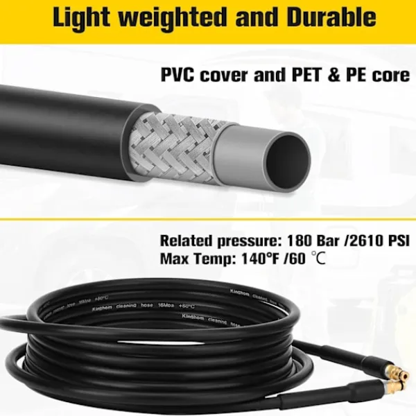Hot 8M Högtrycksslang för Kärcher K2 K3 K4 K5 K6 K7, snabbkopplingskontakt