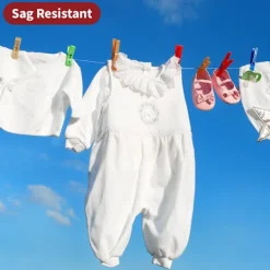 Hot 50m Klädlina Stark Stålkärna Tvättlina - Röt-, Mögel- & Väderbeständig - Blå