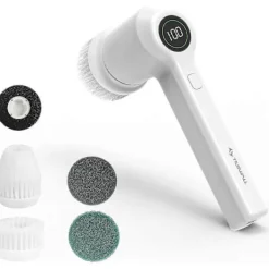 Outlet M4 280RPM Sladdlös Rengöringsborste – 2 Borsthuvuden för Badrum/Kök, Handhållen