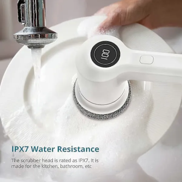 Outlet M4 280RPM Sladdlös Rengöringsborste – 2 Borsthuvuden för Badrum/Kök, Handhållen