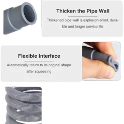 5m Spiralslang för avlopp, tvättmaskinsavloppsslang, avloppsslang (PA)