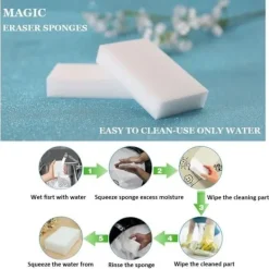 Hot Magic Sponges, 50 pcs Melamine Sponge - Magic Eraser for Bathroom, Pool, Kitchen, Floor, Wall - White 10x7x3cm