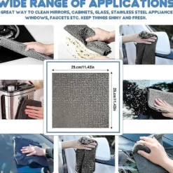 BRONZE Magisk rengöringsduk för glas, 10 st förtjockade magiska rengöringsdukar, putsdukar för glas, ränder fria m [BR]