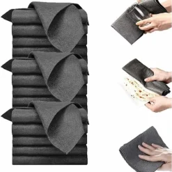 Hot Magisk rengöringsduk, förtjockad magisk rengöringsduk, återanvändbara rengöringsdukar för rengöring av fönster, kök, glas, bilar (svart 30*30CM-15 st) | Fyndiq