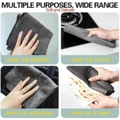 New LBSS Magiska Absorberande Rengöringsduk Diskhanddukar Kökshanddukar Återanvändbar Städtrasa för Glasögon Fönster Hushållning 30x30cm/10pcs