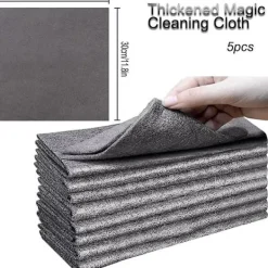 Sale Magiska rengöringsdukar för fönster, 5 st magiska rengöringsdukar förtjockade starka vattenabsorption verktyg för glas bil hem kök badrum