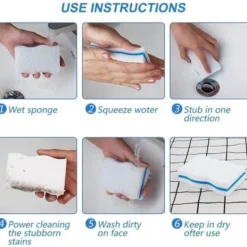 New Magiska Svampar, 24-pack Supertjocka Melaminsvampar - Magisk Radergummi för Badrum, Pool, Kök, Golv, Vägg (Kemikaliefri) - Vit White