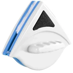 Outlet Magnetisk fönsterputsare, dubbelsidig fönsterrengöringsverktyg med anti-fallrep, fönsterrengöringsborste för 3-8 mm enkelglas (blå)