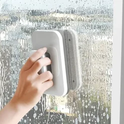 Sale Magnetisk fönsterputsare, stort handtag dubbelsidigt hög säkerhet, robust plastfönsterrengöringsverktyg för 3 till 10 mm glasögon