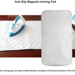 Best Magnetisk Halksäker Vikbar Strykbrädeöverdrag Strykmatta Överdrag Maskintvättbar för Strykbräde på Bord