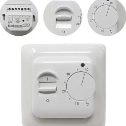 Best Manuell elektrisk golvvärmetermostat med AC 220v 16a sond, mekanisk golvvärme termostatkontroll [energiklass A+++] (x)
