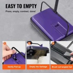 Sale DUOKU Maskinell golvrengörare--med en svepbredd av 170 mm-Designad för golv och mattor-Utrustad med en 300 mL dammbehållare som är lätt att tömma