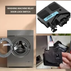 Hot EMAGTECH Maskinlåsningsbrytare Solenoid Kompatibel med Samsung DC34-00026A WD90J6410AW Svart