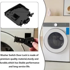 Hot EMAGTECH Maskinlåsningsbrytare Solenoid Kompatibel med Samsung DC34-00026A WD90J6410AW Svart