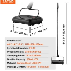 Online Mattpiska, 7,87 tum svepningsvägar, 300 ml dammbehållare kapacitet för hemmakontorsmattor Hårda ytor