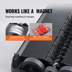 Outlet DUOKU Mekanisk sopborste--med sopbredd på 170 mm-Manuell golv- och mattasoptor-Kvadrat med dammbehållare