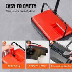 Outlet DUOKU Mekanisk sopborste--med sopbredd på 170 mm-Manuell golv- och mattasoptor-Kvadrat med dammbehållare