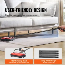 Outlet DUOKU Mekanisk sopborste--med sopbredd på 170 mm-Manuell golv- och mattasoptor-Kvadrat med dammbehållare